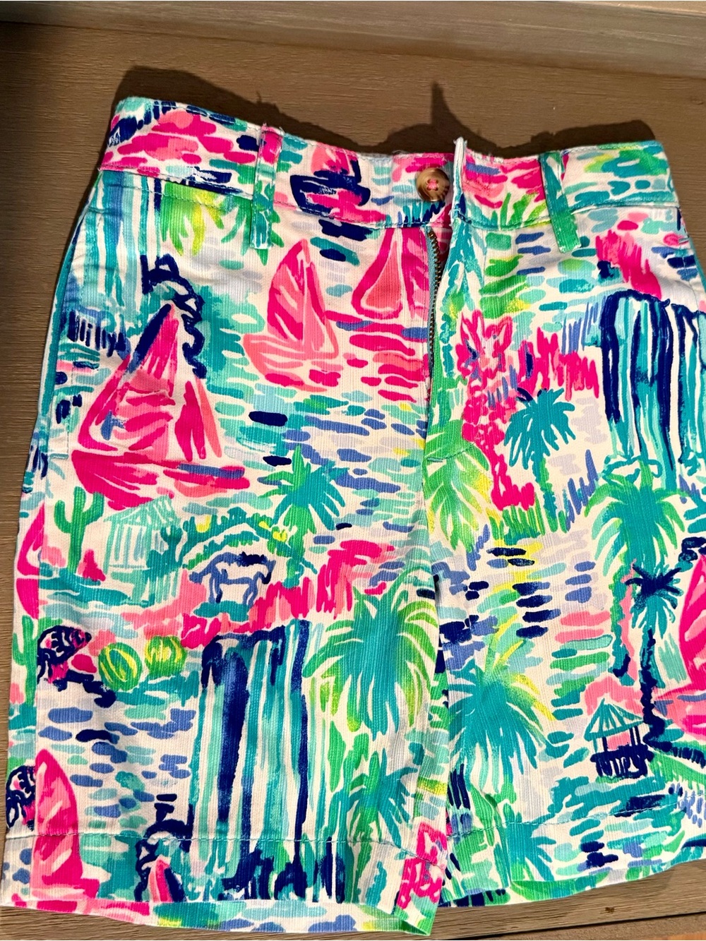 Lilly Pulitzer boys LIKE NEW White Multicolor Tropical Print Skort